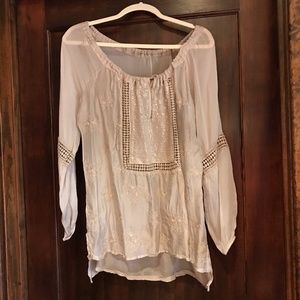 Italian Silk Tunic Shirt with embellishments